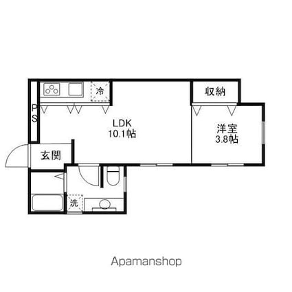 コーポＥＲＩ[1LDK/46.21m2]の間取図