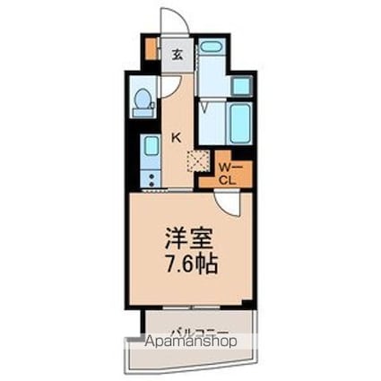 Ｂｒｉｌｌｉａｎｔ　Ｖｉｅｗ　Ｃｅｎｔｒａｌ　Ｐａｒｋ[1K/29.23m2]の間取図