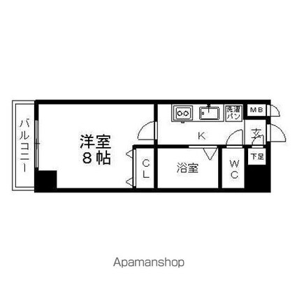 現代ハウス大須[1K/23.46m2]の間取図