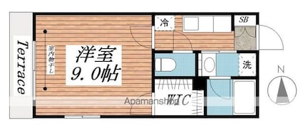 アルトゥーラ[1K/28.54m2]の間取図