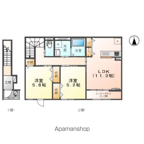 （仮称）千葉市中央区大森町アパートの間取り