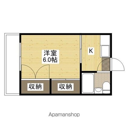 第６タナカビル[1K/19.4m2]の間取図