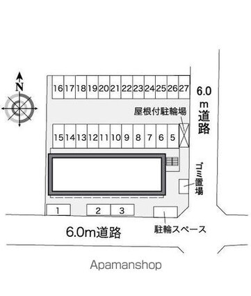 レオパレスオリーブ４８[1K/20.81m2]の配置図