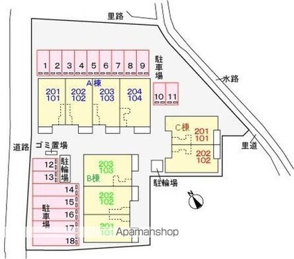 ジェルメ　４７　Ａ[3LDK/67.47m2]の配置図