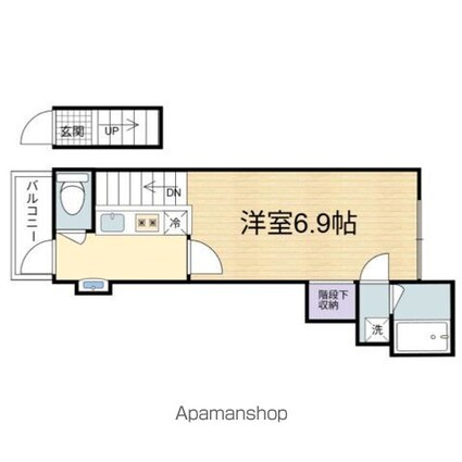 リバーノース大宮[1K/24.36m2]の間取図