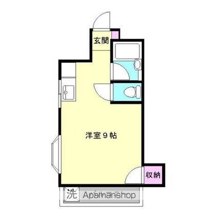 ハイツウエストヒル[1R/22.2m2]の間取図