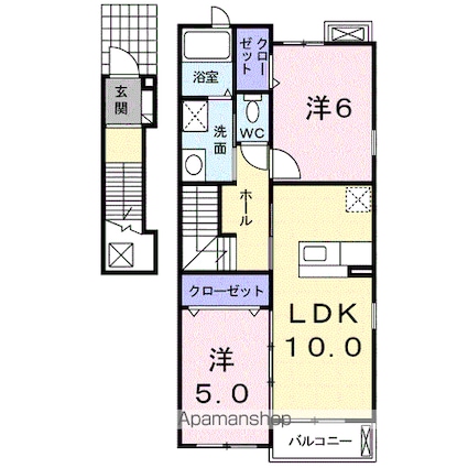 長野県長野市広田[2LDK/54.67m2]の間取図