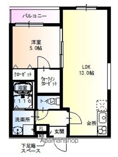 和歌山県和歌山市吹屋町５丁目[1LDK/42.24m2]の間取図