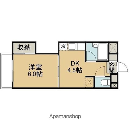 第２後藤ビル[1DK/26m2]の間取図