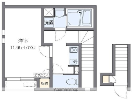 クレイノアネックス[1K/26.96m2]の間取図