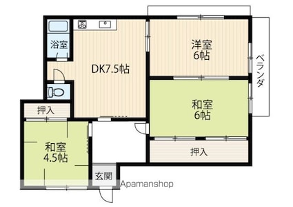 永田ビル[3DK/53m2]の間取図