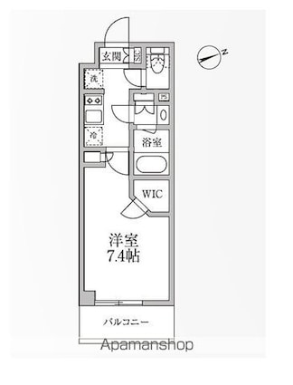 レジディア新御徒町Ⅱ[1K/25.15m2]の間取図