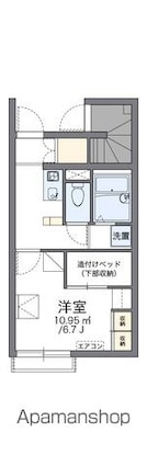 レオパレスＦＵＺＩＭＯＮ　Ａ[1K/22.18m2]の間取図