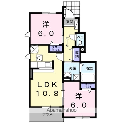 ラフィネ　シス[2LDK/53.81m2]の間取図