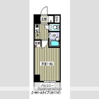 プライムアーバン住吉[1K/20.17m2]の間取図