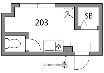 グラード氷川台[1R/10.13m2]の間取図