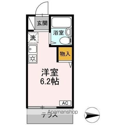 フラットエイト[1R/15.23m2]の間取図