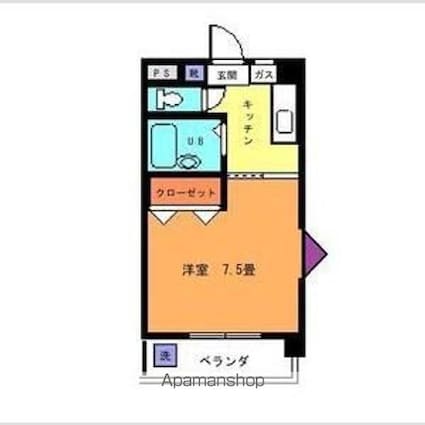 大栄和泉マンション[1K/21.9m2]の間取図