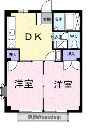 アーバン不知火[2DK/40.04m2]の間取図