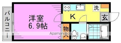 リヴェール杉並[1K/23.4m2]の間取図