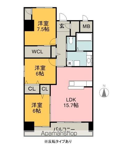 リバーズマンション長住の間取り写真