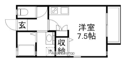 長野県長野市篠ノ井二ツ柳[1R/23.4m2]の間取図