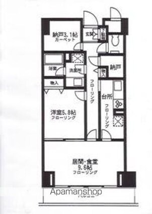グランドメゾン三軒茶屋[1SLDK/56.95m2]の間取図