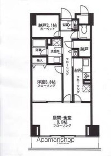 グランドメゾン三軒茶屋[1SLDK/56.95m2]の間取図