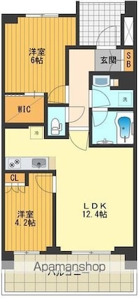 プライムメゾン武蔵野の杜[2LDK/52.23m2]の間取図
