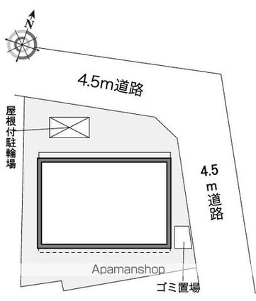 レオパレスメイプルコートⅡ号館[1K/23.61m2]の配置図