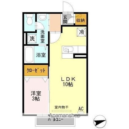 ベルジュ　三条[1LDK/33.39m2]の間取図