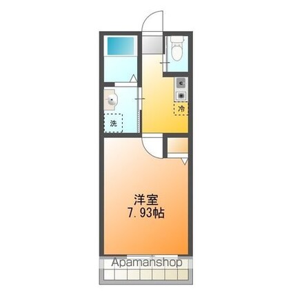 カインドネス東大和[1K/25.34m2]の間取図