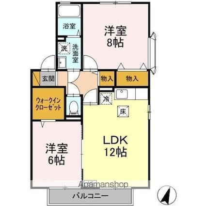 リヴェール　Ａ[2LDK/59.58m2]の間取図