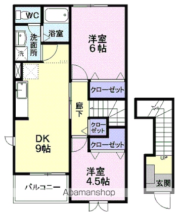 オルテンシア　Ａ[2DK/51.67m2]の間取図