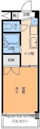 風工房Ａｋｕｔａｇａｗａ[1K/20.25m2]の間取図