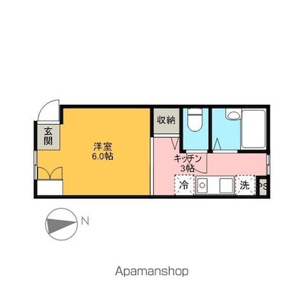 Ｙ’ｓ　ＨＯＵＳＥ（ワイズハウス）[1K/20.7m2]の間取図