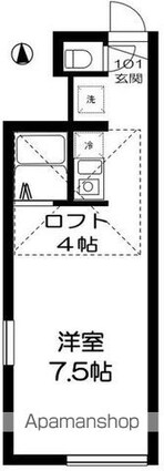アプリコット[1R/22.15m2]の間取図