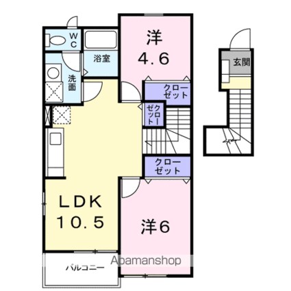 サントゥール　サウス[2LDK/51.67m2]の間取図