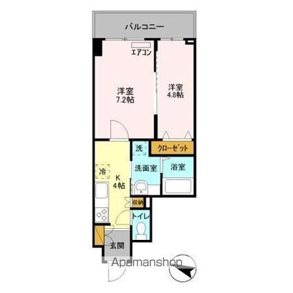 アーバンシャトー千葉[2K/38.7m2]の間取図