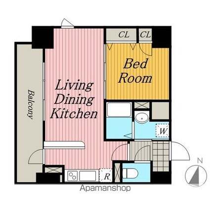 東京都台東区根岸５丁目[1LDK/39.27m2]の間取図