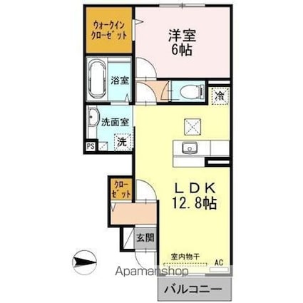 エテルナ[1LDK/48m2]の間取図
