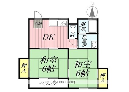 埼玉県八潮市八潮８丁目[2DK/41.29m2]の間取図