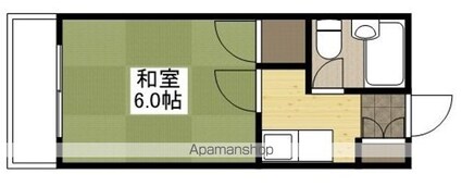 広島県広島市西区草津梅が台[1K/18m2]の間取図
