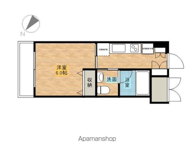 ガーデン板橋氷川町[1K/23.11m2]の間取図