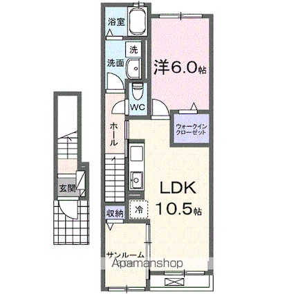 メゾン　ハナビシ　Ｂ[1LDK/48.92m2]の間取図