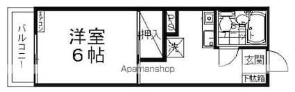 山﨑ビル[1K/22m2]の間取図