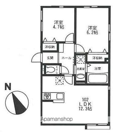 ヒルハイツ関町南[2LDK/53.7m2]の間取図