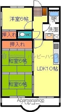 ホワイトグレース２０[3LDK/66.25m2]の間取図
