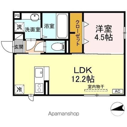 ＲＥＳＵＡ浜田[1LDK/40.26m2]の間取図