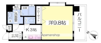 グラン永木[1K/33.39m2]の間取図